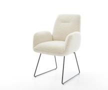 Esszimmerstuhl Zoa-Flex Teddystoff Beige Kufengestell Schwarz Taschenf...