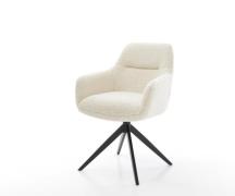 Drehstuhl Pejo-Flex Teddystoff Beige Kreuzgestell breit Schwarz 360° d...
