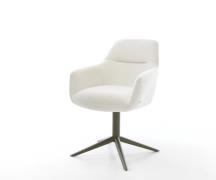 Drehstuhl Pejo-Flex Bouclé Soft Beige Fußkreuz Effektfinish Titan 360°...
