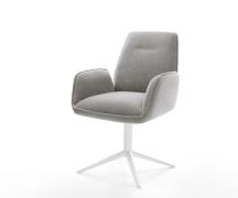 Drehstuhl Zoa-Flex Strukturstoff Soft Grau Fußkreuz Weiß 360° drehbar ...