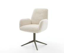 Drehstuhl Zoa-Flex Plüsch Creme-Weiß Fußkreuz Effektfinish Titan 360° ...