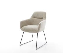 Esszimmerstuhl Pejo-Flex Webstoff Soft Beige Kufengestell Schwarz Tasc...