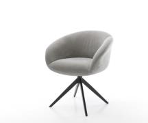 Drehstuhl Vinka-Flex mit Armlehnen Strukturstoff Soft Grau Kreuzgestel...