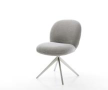 Drehstuhl Nube-Flex Strukturstoff Soft Grau Kreuzgestell breit Edelsta...