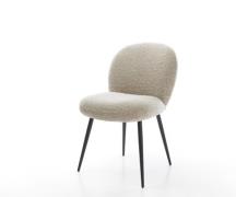 Esszimmerstuhl Nube-Flex Webstoff Soft Beige 4-Fuß konisch Schwarz Tas...