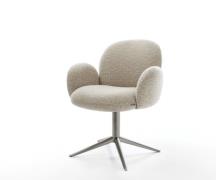 Drehstuhl Nube-Flex mit Armlehnen Webstoff Soft Beige Fußkreuz Graphit...