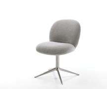Drehstuhl Nube-Flex Strukturstoff Soft Grau Fußkreuz Edelstahl 360° dr...