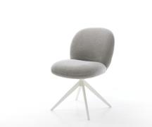 Drehstuhl Nube-Flex Strukturstoff Soft Grau Kreuzgestell breit Weiß 36...