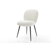 Esszimmerstuhl Nube-Flex Bouclé Soft Beige 4-Fuß konisch Schwarz Tasch...