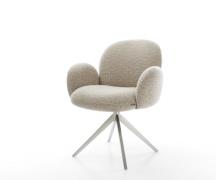 Drehstuhl Nube-Flex mit Armlehnen Webstoff Soft Beige Kreuzgestell bre...
