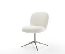 Drehstuhl Nube-Flex Bouclé Soft Beige Fußkreuz Edelstahl 360° drehbar ...