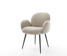 Esszimmerstuhl Nube-Flex mit Armlehnen Webstoff Soft Beige 4-Fuß konis...