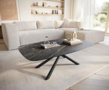 Couchtisch Edge Boot 120x70 cm Keramik Laminam® Noir Desir Braun Sarit...