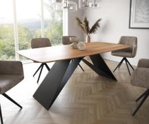 Esstisch Edge Boot 200x100 Akazie Natur V-Gestell Flachstahl Schwarz S...