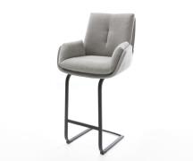 Barstuhl Clea-Flex Strukturstoff Soft Grau Freischwinger Flach Metall