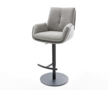 Barstuhl Clea-Flex Strukturstoff Soft Grau Drehfuß höhenverstellbar Me...