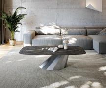 Couchtisch Edge Boot 140x80 cm Keramik Laminam® Noir Desir Braun Parab...