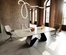 Esstisch Edge Boot 240x120 cm Keramik Iris FMG Onice Oro W-Gestell Met...