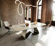 Esstisch Edge Boot 240x120 cm Keramik Iris FMG Onice Oro W-Gestell Met...