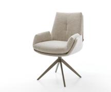 Drehstuhl Clea-Flex Webstoff Soft Beige Kreuzgestell breit Effektfinis...