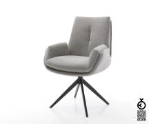 Drehstuhl Clea-Flex Strukturstoff Soft Grau Kreuzgestell breit Schwarz...