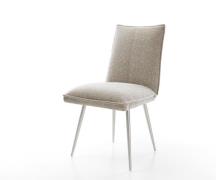 Esszimmerstuhl Lelio-Flex Webstoff Soft Beige 4-Fuß konisch Edelstahl ...