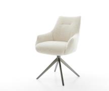 Drehstuhl Alja-Flex mit Armlehnen Teddystoff Beige Kreuzgestell breit ...