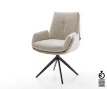 Drehstuhl Clea-Flex Webstoff Soft Beige Kreuzgestell breit Schwarz 360...