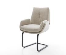 Freischwinger Clea-Flex Webstoff Soft Beige Freischwinger flach Schwar...