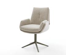 Drehstuhl Clea-Flex Webstoff Soft Beige Fußkreuz Effektfinish Titan 36...