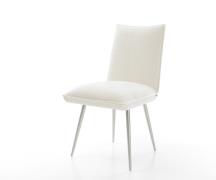 Esszimmerstuhl Lelio-Flex Bouclé Soft Beige 4-Fuß konisch Edelstahl Ta...