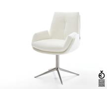 Drehstuhl Clea-Flex Bouclé Soft Beige Fußkreuz Edelstahl 360° drehbar ...