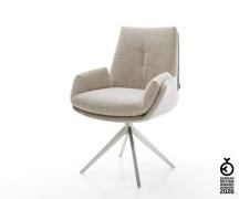 Drehstuhl Clea-Flex Webstoff Soft Beige Kreuzgestell breit Edelstahl 3...