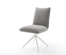 Drehstuhl Lelio-Flex Strukturstoff Soft Grau Kreuzgestell breit Weiß 3...