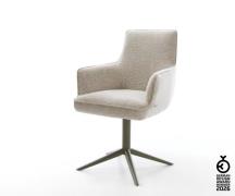 Drehstuhl Heira-Flex mit Armlehnen Webstoff Soft Beige Fußkreuz Effekt...