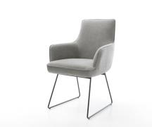 Esszimmerstuhl Heira-Flex mit Armlehnen Strukturstoff Soft Grau Kufeng...