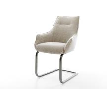 Freischwinger Alja-Flex mit Armlehnen Webstoff Soft Beige Freischwinge...