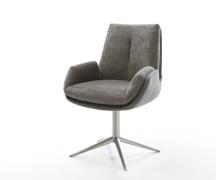 Drehstuhl Clea-Flex Bouclé Soft Schlamm Fußkreuz Edelstahl 360° drehba...