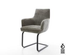 Freischwinger Heira-Flex mit Armlehnen Bouclé Soft Schlamm Freischwing...