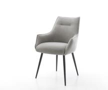 Esszimmerstuhl Alja-Flex mit Armlehnen Strukturstoff Soft Grau 4-Fuß k...