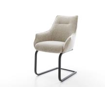 Freischwinger Alja-Flex mit Armlehnen Webstoff Soft Beige Freischwinge...