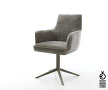 Drehstuhl Heira-Flex mit Armlehnen Bouclé Soft Schlamm Fußkreuz Effekt...