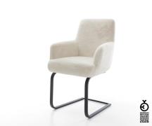 Freischwinger Heira-Flex mit Armlehnen Plüsch Creme-Weiß Freischwinger...