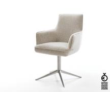 Drehstuhl Heira-Flex mit Armlehnen Webstoff Soft Beige Fußkreuz Edelst...