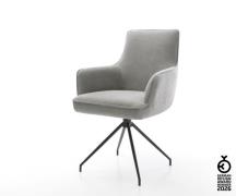 Esszimmerstuhl Heira-Flex mit Armlehnen Strukturstoff Soft Grau Kreuzg...