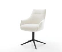 Drehstuhl Alja-Flex mit Armlehnen Bouclé Soft Beige Fußkreuz Schwarz 3...