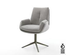 Drehstuhl Clea-Flex Strukturstoff Soft Grau Fußkreuz Effektfinish Tita...