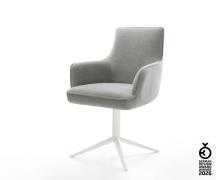 Drehstuhl Heira-Flex mit Armlehnen Strukturstoff Soft Grau Fußkreuz We...