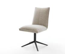 Drehstuhl Lelio-Flex Webstoff Soft Beige Fußkreuz Schwarz 360° drehbar...