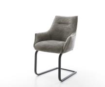 Freischwinger Alja-Flex mit Armlehnen Bouclé Soft Schlamm Freischwinge...